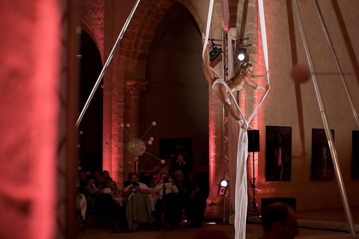 Tissu aérien - Organisation soiree prestigieuse - Tissu aerien - abbaye de l'epau